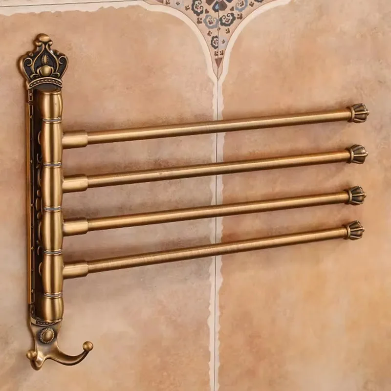 Vintage Antique Brass Towel Bars Wall Mounted Towel Rack Rotatable Adjustment Bathroom Hardware Space Saving Organization
Vintage Antique Brass Towel Bars Wall Mounted Towel Rack Rotatable Adjustment Bathroom Hardware Space Saving Organization