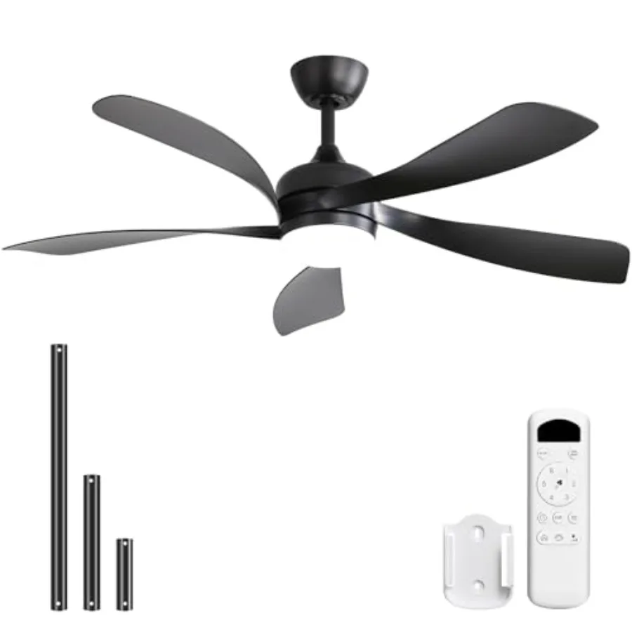 52 Inch Ceiling Fan with Light for Living Room Bedroom Modern Design with Dimmable Memory LED Quiet DC Motor 6 Speeds 5000CFM T
52 Inch Ceiling Fan with Light for Living Room Bedroom Modern Design with Dimmable Memory LED Quiet DC Motor 6 Speeds 5000CFM T