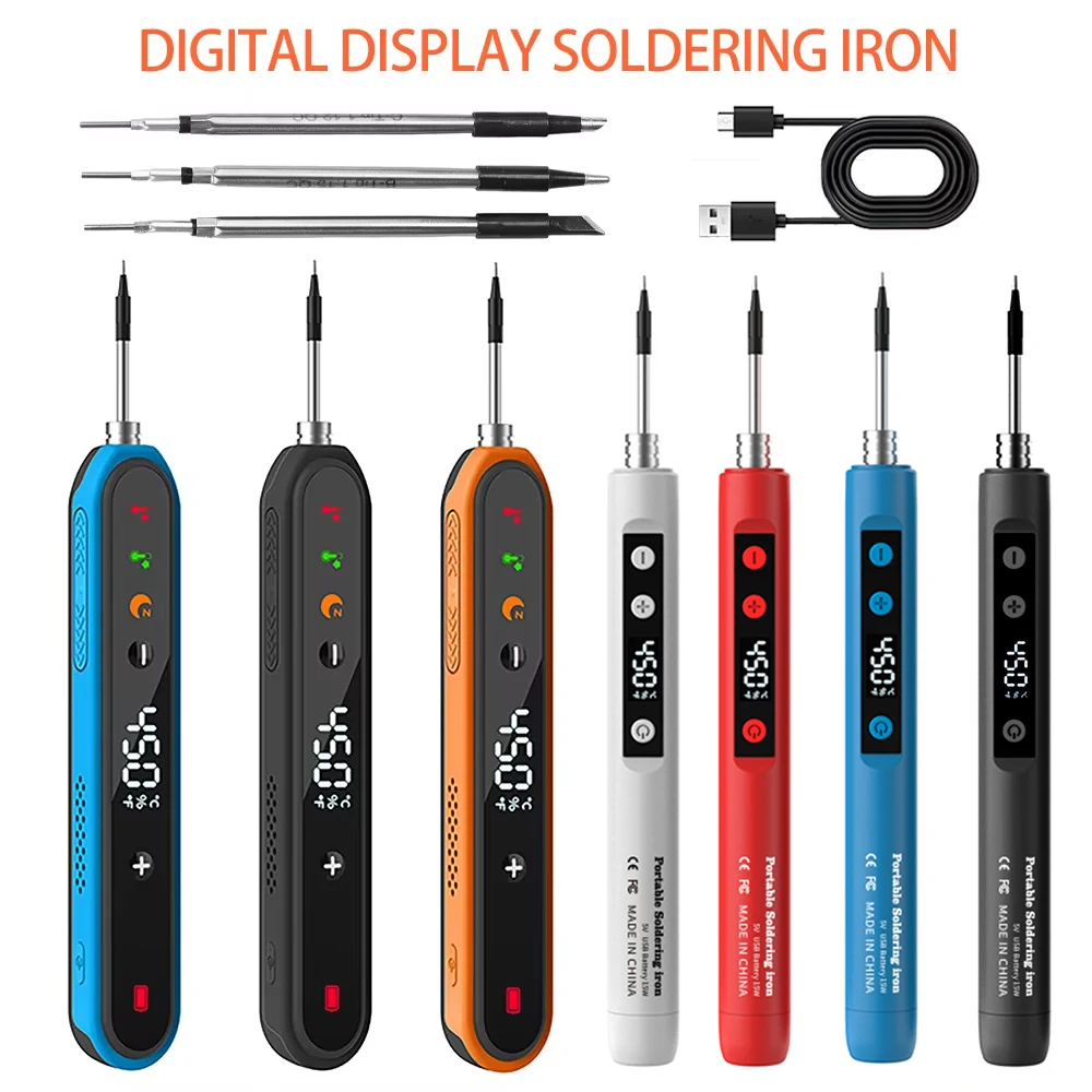 USB Smart Soldering Iron Temperature Adjustable Type-C Wireless Mini Welding Pen 180-450℃ Fast Heating Soldering Tip DIY Welding
USB Smart Soldering Iron Temperature Adjustable Type-C Wireless Mini Welding Pen 180-450℃ Fast Heating Soldering Tip DIY Welding