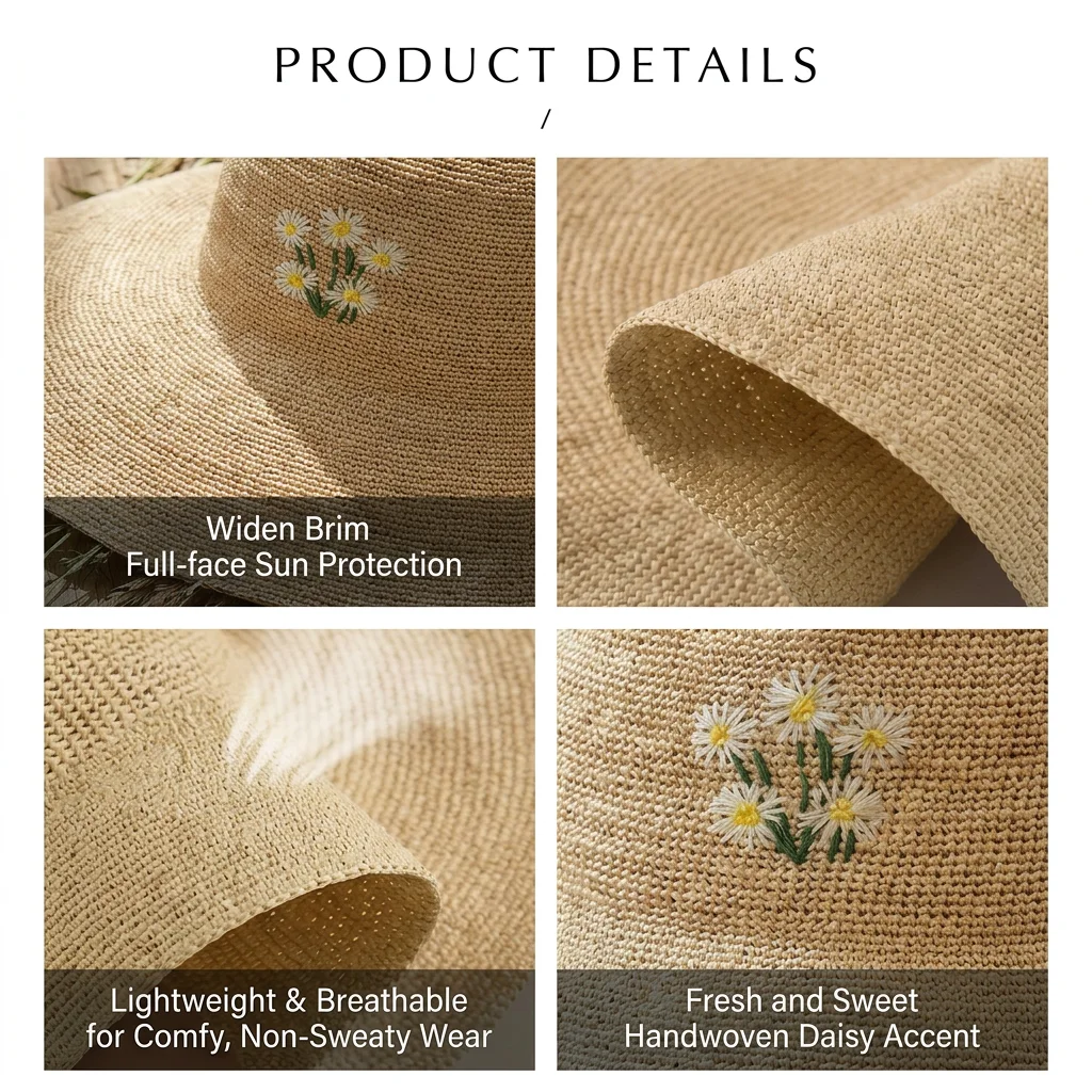 Foldable Summer Hat Natural Wide Brim Hat Women'S Sun Hat Sweet For Outdoor Travel Daily Wear Summer Wear
Foldable Summer Hat Natural Wide Brim Hat Women'S Sun Hat Sweet For Outdoor Travel Daily Wear Summer Wear