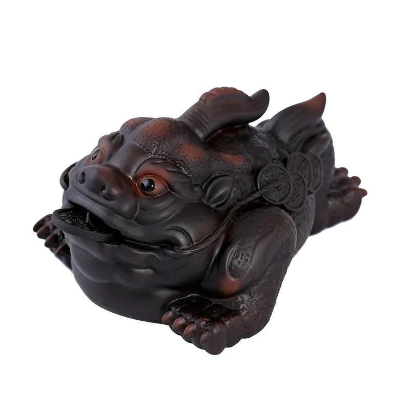 Lucky three-legged golden toad purple pottery tea pet ornament
Lucky three-legged golden toad purple pottery tea pet ornament