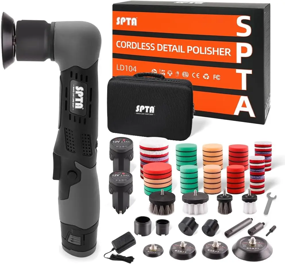 12V Cordless Mini Polisher, Dual Action Car Polisher for Scratch Removal, Polishing & Sanding, with 25/50/80mm Backing Plates
12V Cordless Mini Polisher, Dual Action Car Polisher for Scratch Removal, Polishing & Sanding, with 25/50/80mm Backing Plates