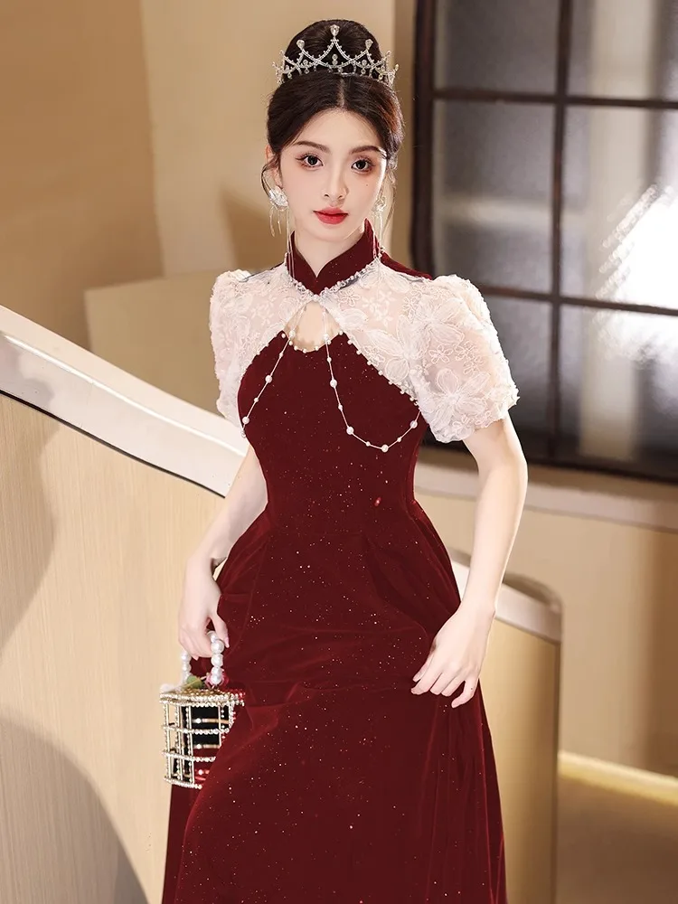 Ele Red Chinese Sle Wedding Dr for Women 2025 New Design Engagement Ceremony Dr Luxury Sensation mid Waist Bubble...
Ele Red Chinese Sle Wedding Dr for Women 2025 New Design Engagement Ceremony Dr Luxury Sensation mid Waist Bubble...