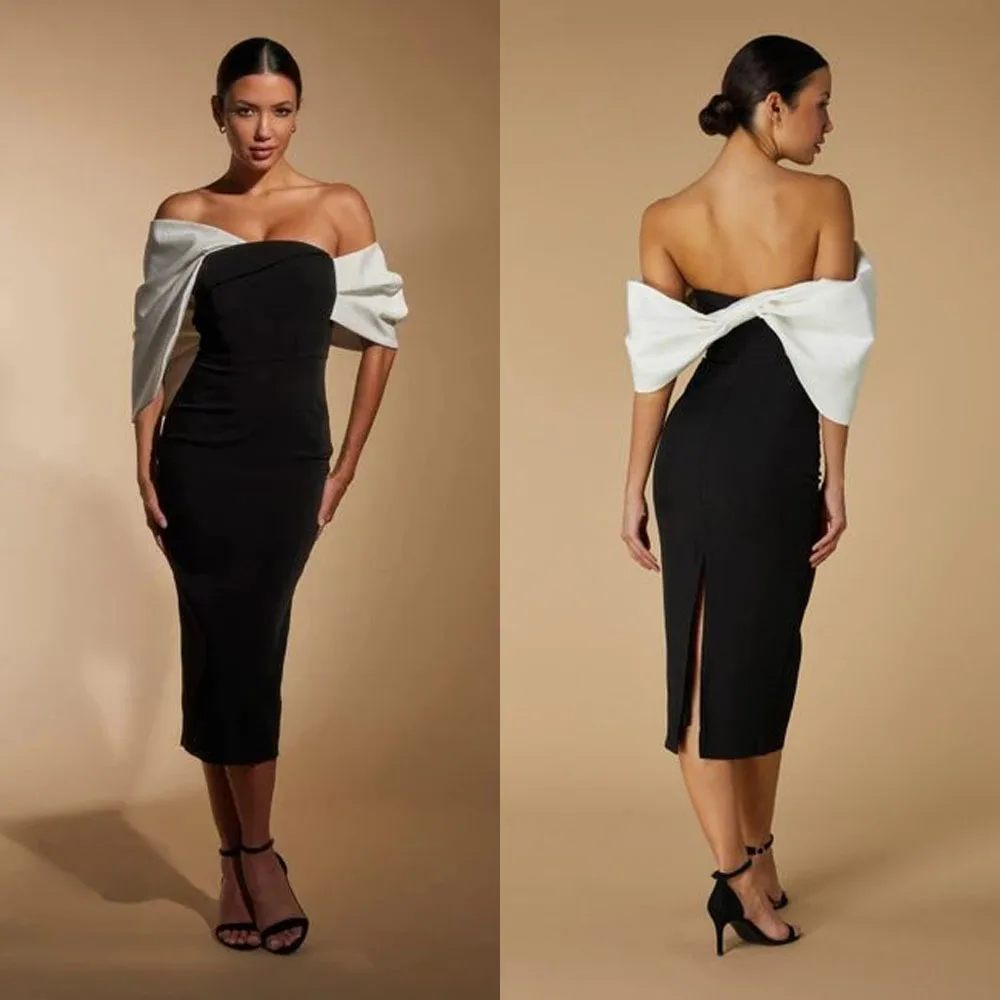 Customized High Quality Tea Length Strapless Backless Off Shoulder Split Color Contrast Vestidos Para Casamento Convidados
Customized High Quality Tea Length Strapless Backless Off Shoulder Split Color Contrast Vestidos Para Casamento Convidados