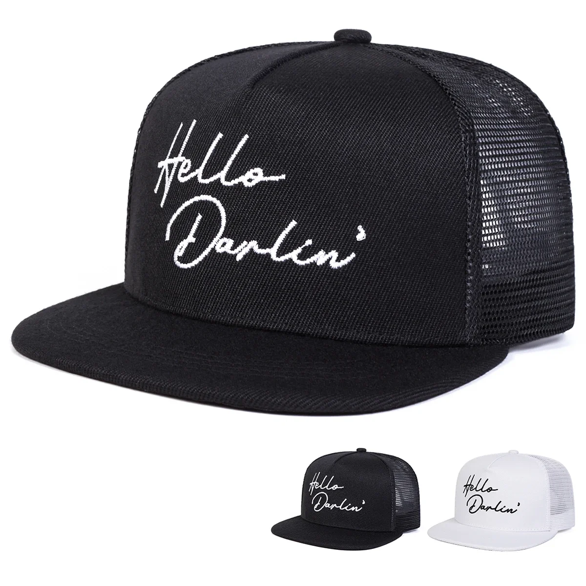 Unisex Hello Darlin Embroidery Hip-hop Net Hats Spring Summer Adjustable Casual Snapback Baseball Caps Outdoor Sunscreen Hats
Unisex Hello Darlin Embroidery Hip-hop Net Hats Spring Summer Adjustable Casual Snapback Baseball Caps Outdoor Sunscreen Hats