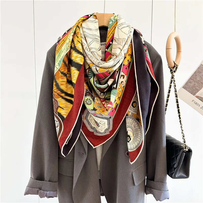 Double Printing Scarf Luxury Women Warm Silk Wool Shawl 140cm Pashmina Oversized Foulard Wrap Stole Christmas Gift
Double Printing Scarf Luxury Women Warm Silk Wool Shawl 140cm Pashmina Oversized Foulard Wrap Stole Christmas Gift