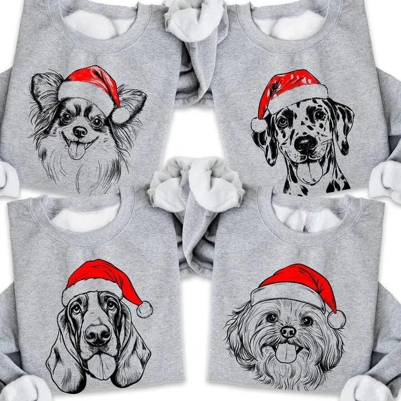 Santa Paws Christmas Sweatshirt Custom Dog Breed matching hoodies autumn and winter All-match Crewneck thermal hoodie Pullover
Santa Paws Christmas Sweatshirt Custom Dog Breed matching hoodies autumn and winter All-match Crewneck thermal hoodie Pullover