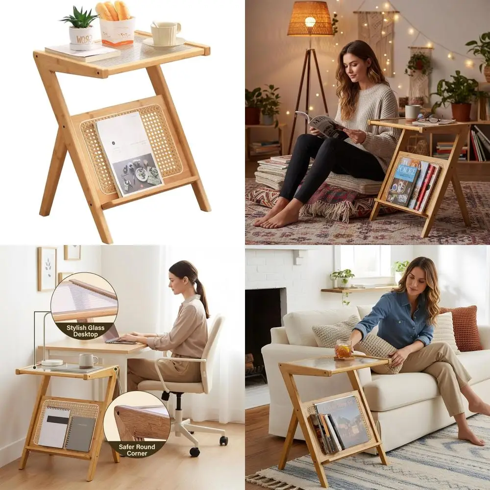 Mid-Century Rattan Nightstand, Bamboo Bedside Table, Glass Top Coffee Table, Bohemian Storage End Table for Compact Spaces
Mid-Century Rattan Nightstand, Bamboo Bedside Table, Glass Top Coffee Table, Bohemian Storage End Table for Compact Spaces