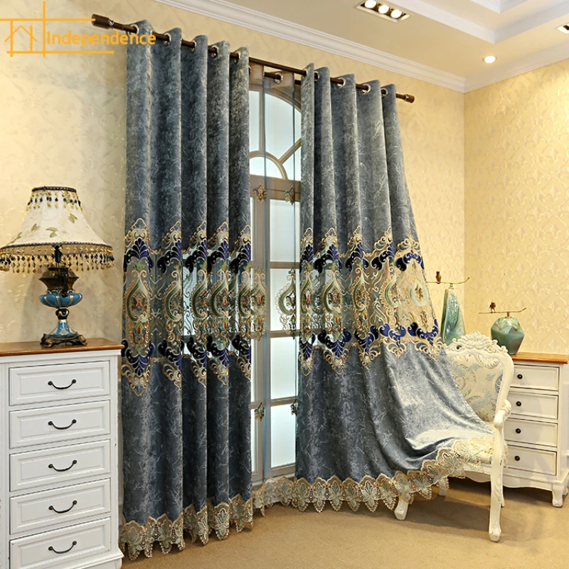 High-grade thickened hollow blackout chenille embroidered curtains luxury European living room dining room bedroom customization
High-grade thickened hollow blackout chenille embroidered curtains luxury European living room dining room bedroom customization