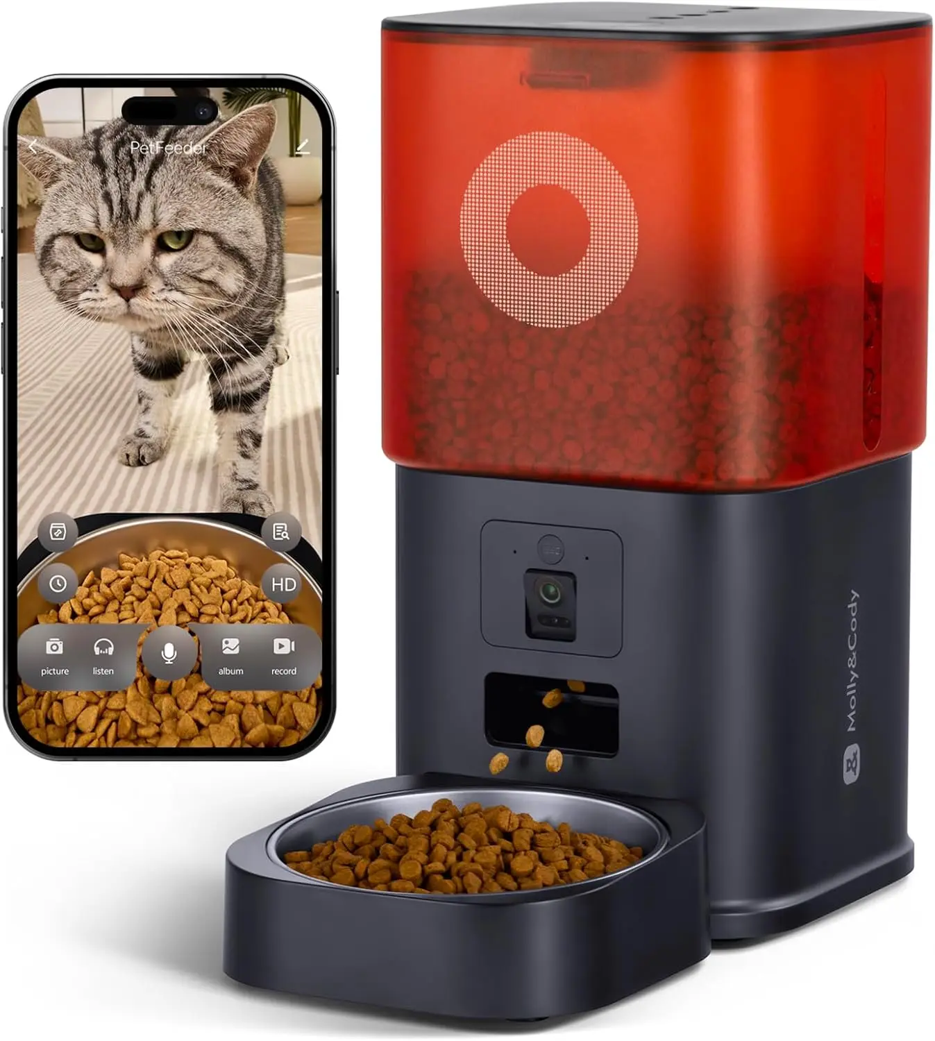 Automatic Cat Feeder with Camera: 6L Automatic Dog Feeder with 2-Way Audio Night Vision Dual Power Supply App Control 2.4G WiFi,
Automatic Cat Feeder with Camera: 6L Automatic Dog Feeder with 2-Way Audio Night Vision Dual Power Supply App Control 2.4G WiFi,