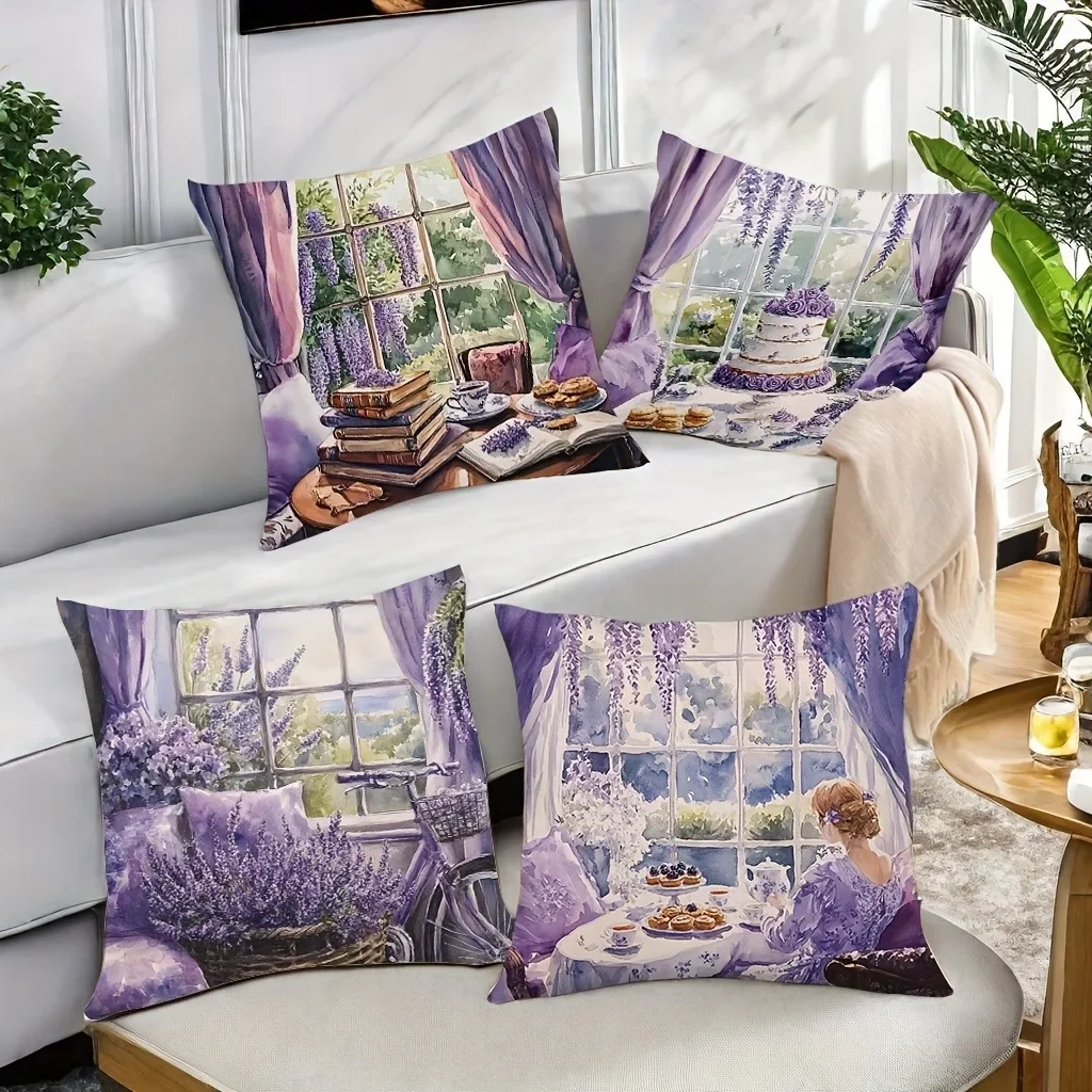 Lavender window decoration pillowcase, ultra-soft polyester material living room sofa backrest car pillowcase home decoration
Lavender window decoration pillowcase, ultra-soft polyester material living room sofa backrest car pillowcase home decoration