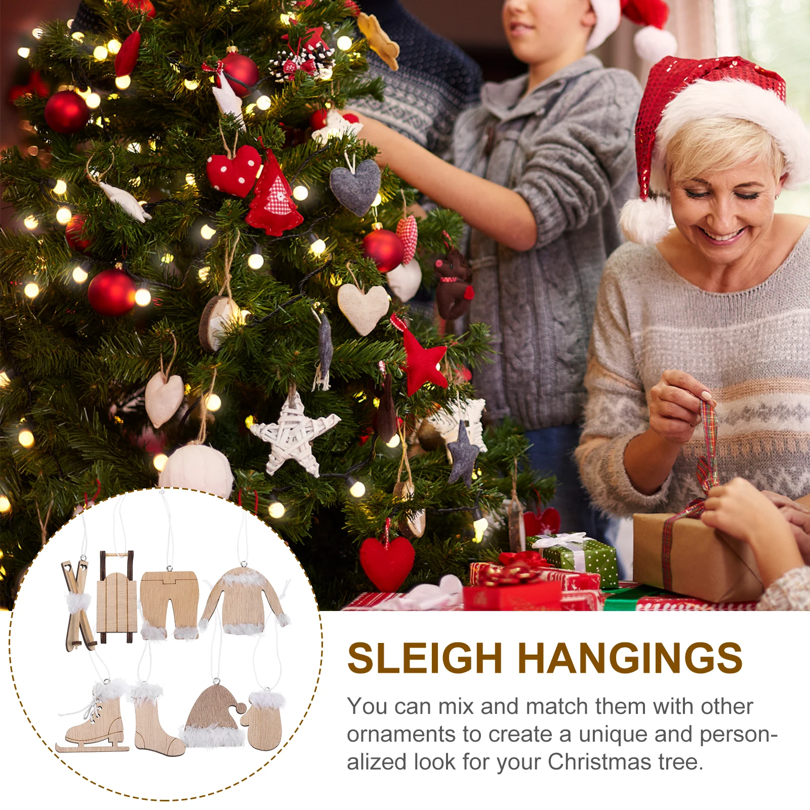8Pcs Exquisite Wooden Sleigh Decors Christmas Tree Xmas Pendants Simple Lovely Traditional Holiday Decor
8Pcs Exquisite Wooden Sleigh Decors Christmas Tree Xmas Pendants Simple Lovely Traditional Holiday Decor