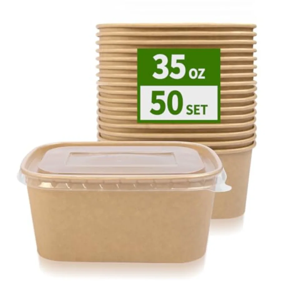 50 Pack 35 oz Paper Food Containers with Lids, Microwavable and Freezer Use Paper Meal Prep Containers Disposable Food Prep and
50 Pack 35 oz Paper Food Containers with Lids, Microwavable and Freezer Use Paper Meal Prep Containers Disposable Food Prep and
