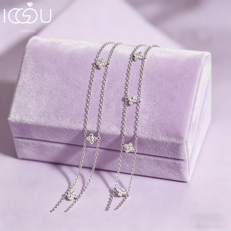 IOGOU 2026 New 2mm Round D Moissanite Floral-Style Bracelet For Women 14k Gold Filled Fresh Double Chain Certified Jewelry Gifts
IOGOU 2026 New 2mm Round D Moissanite Floral-Style Bracelet For Women 14k Gold Filled Fresh Double Chain Certified Jewelry Gifts