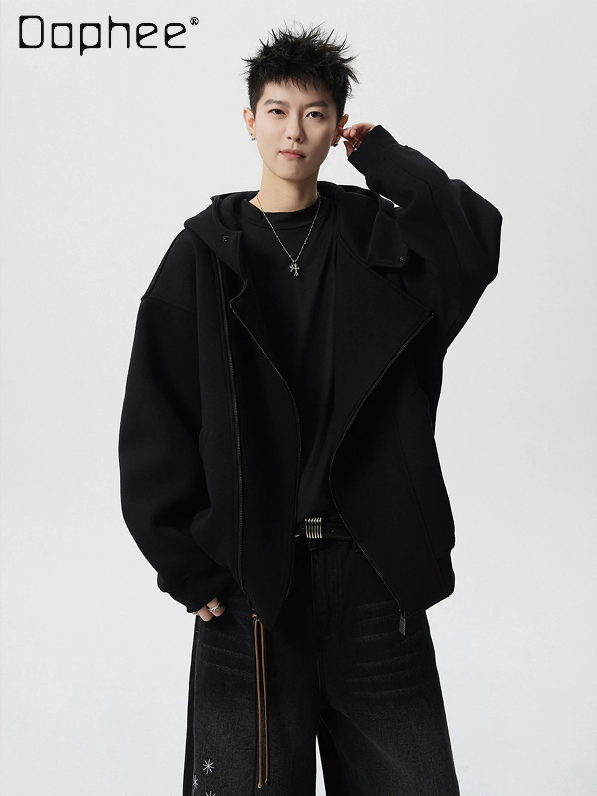 Spring and Autumn New American Style Gray Cardigan Hooded Sweatshirt Men's Simple High-end Loose Black Casual Jacket
Spring and Autumn New American Style Gray Cardigan Hooded Sweatshirt Men's Simple High-end Loose Black Casual Jacket