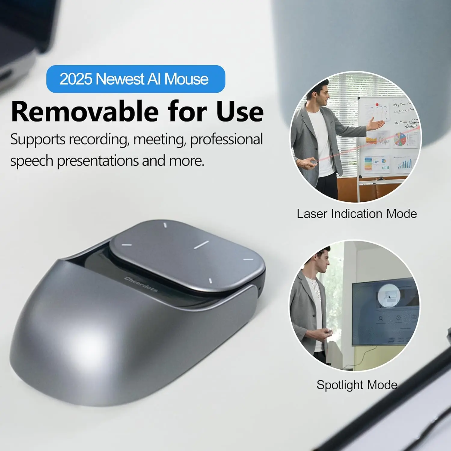 Cheerdots 2 Detachable Air Mouse Wireless Touchpad All-in-one Pocket AI Recording Enabled Mouse Wireless Controll mouse 
Cheerdots 2 Detachable Air Mouse Wireless Touchpad All-in-one Pocket AI Recording Enabled Mouse Wireless Controll mouse
