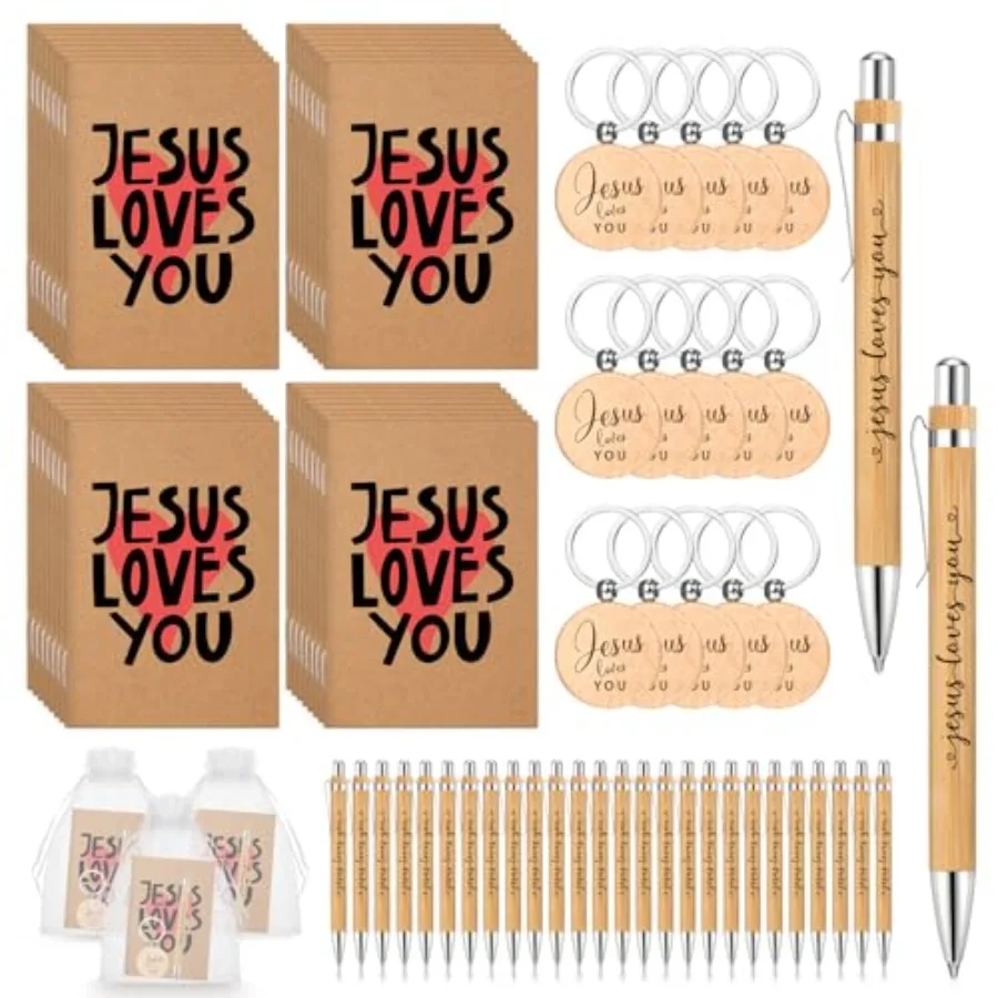 Sets Mother's Day Christian Gifts for Women Jesus Loves You Notebooks Bible Verse Pens Prayer Keychains with Organza Bags Bulk
Sets Mother's Day Christian Gifts for Women Jesus Loves You Notebooks Bible Verse Pens Prayer Keychains with Organza Bags Bulk