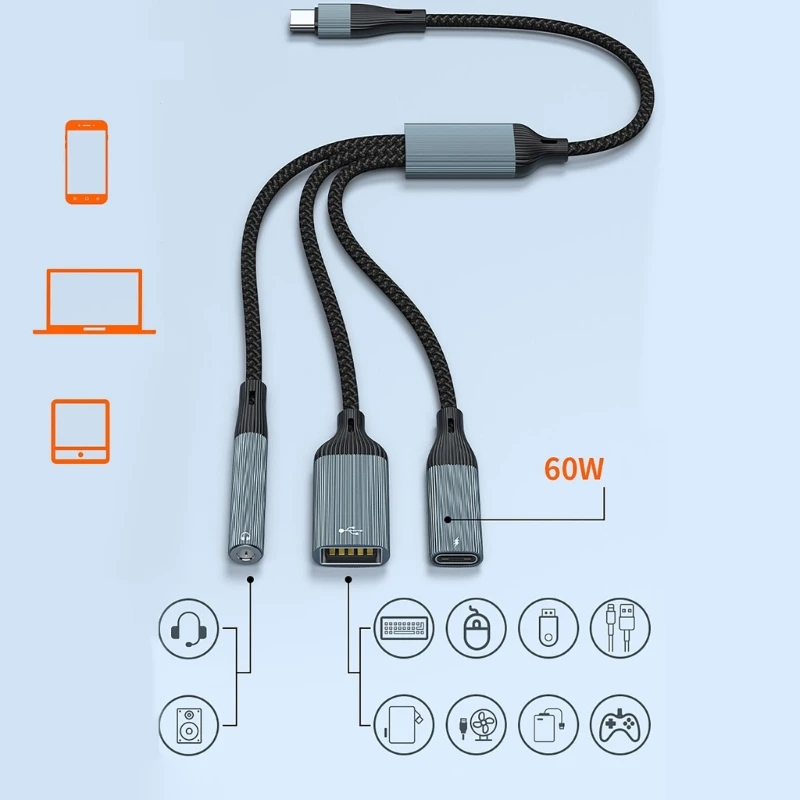 Кабель-переходник типа C 3 в 1 USB C — USB Type C, звук 3,5 мм, звук PD60W, быстрая зарядка данных OTG для ноутбуков и телефонов
Кабель-переходник типа C 3 в 1 USB C — USB Type C, звук 3,5 мм, звук PD60W, быстрая зарядка данных OTG для ноутбуков и телефонов