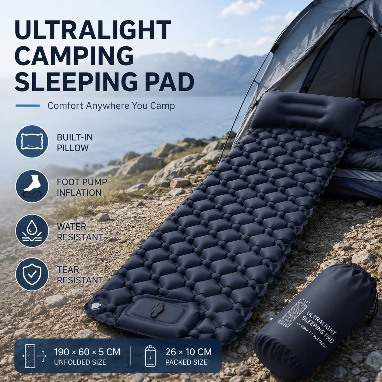 Ultralight Foldable Inflatable Mattress Double Extra Wide Sleeping Pad Practical Rest Gear For Outdoor Camping And Self Driving
Ultralight Foldable Inflatable Mattress Double Extra Wide Sleeping Pad Practical Rest Gear For Outdoor Camping And Self Driving