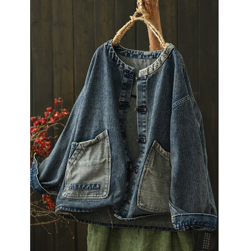 25 New Arrival Spring & Autumn Women Casual Loose Pocket Patchwork Single Breasted Parkas O-neck Long Sleeve Vintage Coats Q128
25 New Arrival Spring & Autumn Women Casual Loose Pocket Patchwork Single Breasted Parkas O-neck Long Sleeve Vintage Coats Q128