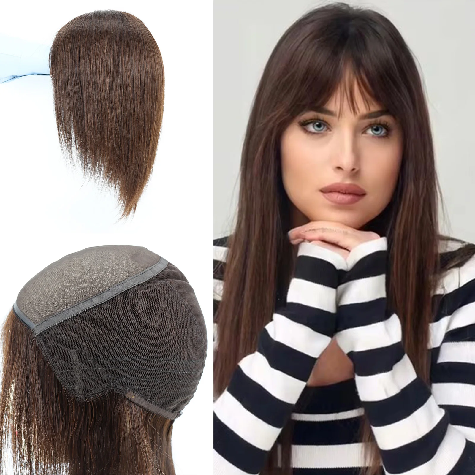 Silk Base Full Lace Wig Real Human Hair Straight Layered Silk Top Soft Light Breathable #4 Medium Brown wear to go for Women
Silk Base Full Lace Wig Real Human Hair Straight Layered Silk Top Soft Light Breathable #4 Medium Brown wear to go for Women