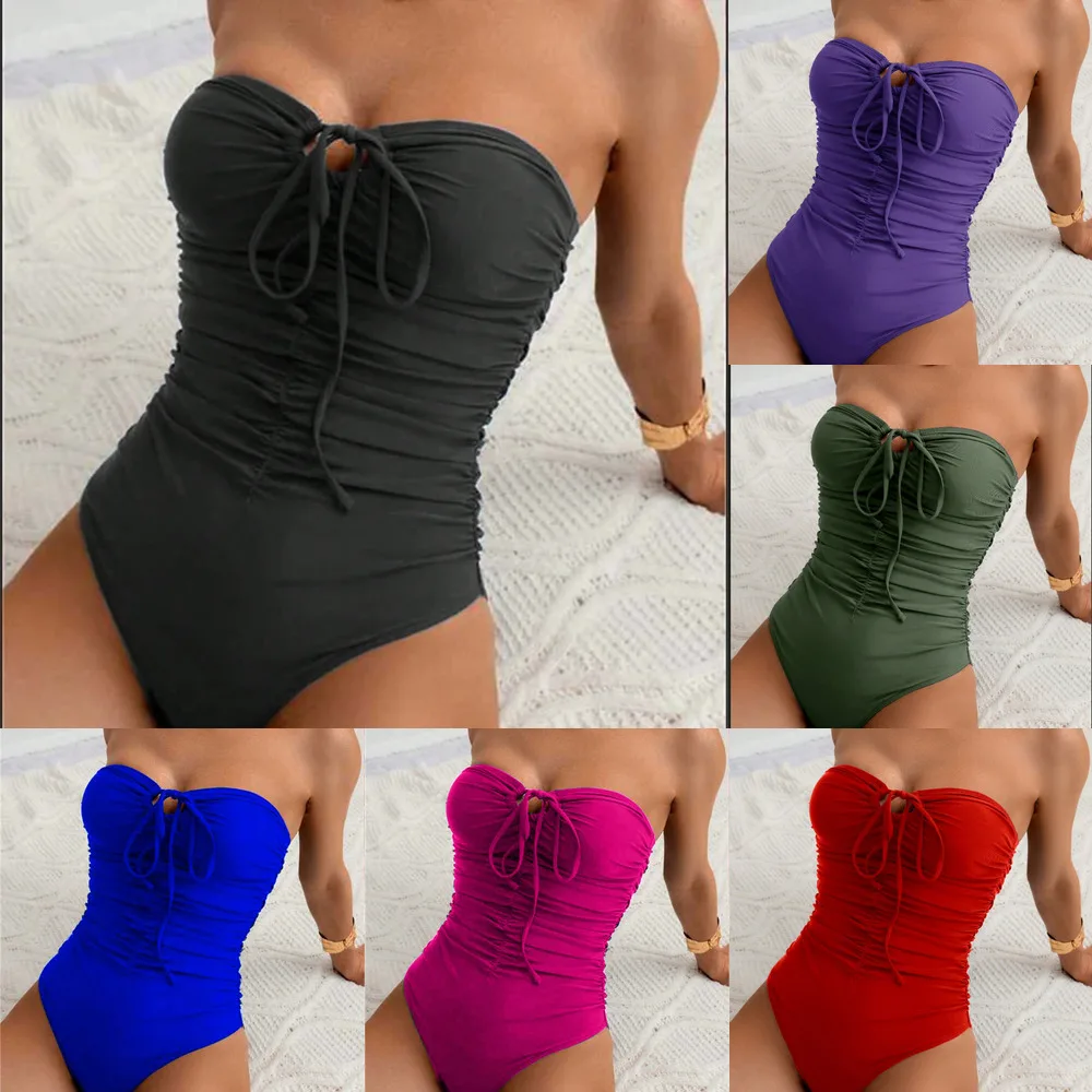 2025 Women's One Piece Swimsuit Strapless Bandeau Or Halter Bathing Suits Sexy Flattering Cover-Up Swimwear Female Beach Bikini
2025 Women's One Piece Swimsuit Strapless Bandeau Or Halter Bathing Suits Sexy Flattering Cover-Up Swimwear Female Beach Bikini