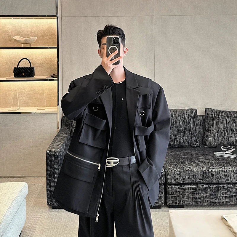 Повседневная рабочая одежда: Мужская куртка-жакет с множеством карманов на молнии, легкая, класса люкс, в уличном стиле, от Mountain Brand, для отдыха
Повседневная рабочая одежда: Мужская куртка-жакет с множеством карманов на молнии, легкая, класса люкс, в уличном стиле, от Mountain Brand, для отдыха