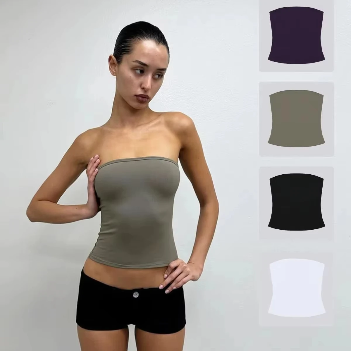 Tank Summer Women's Basic Tube Top Sexy Vest Fabric with High Elasticity and Skin-Friendly Top
Tank Summer Women's Basic Tube Top Sexy Vest Fabric with High Elasticity and Skin-Friendly Top