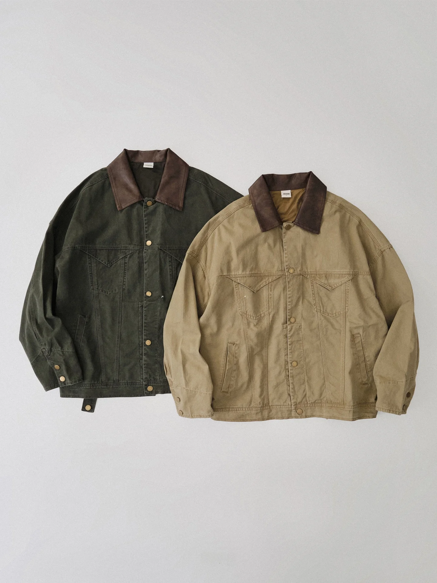 Crissrex Brand Casual Cool Denim Jaet with Collar Patchwork Leather Collar Multi-ket Workwear Sle Spring Autumn Outerwear
Crissrex Brand Casual Cool Denim Jaet with Collar Patchwork Leather Collar Multi-ket Workwear Sle Spring Autumn Outerwear