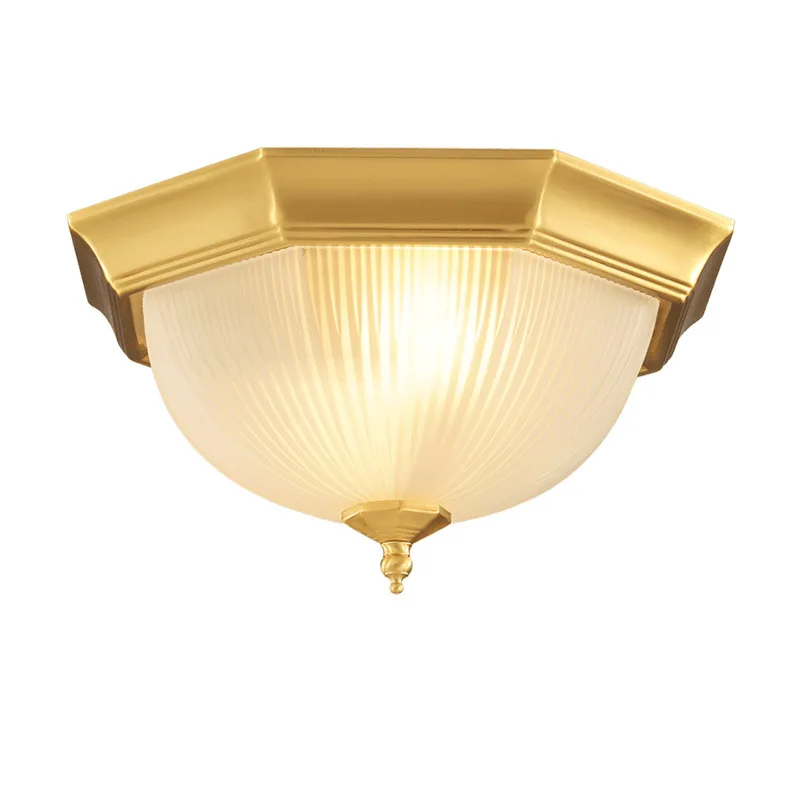 All copper ceiling light American simple bedroom study light balcony
All copper ceiling light American simple bedroom study light balcony