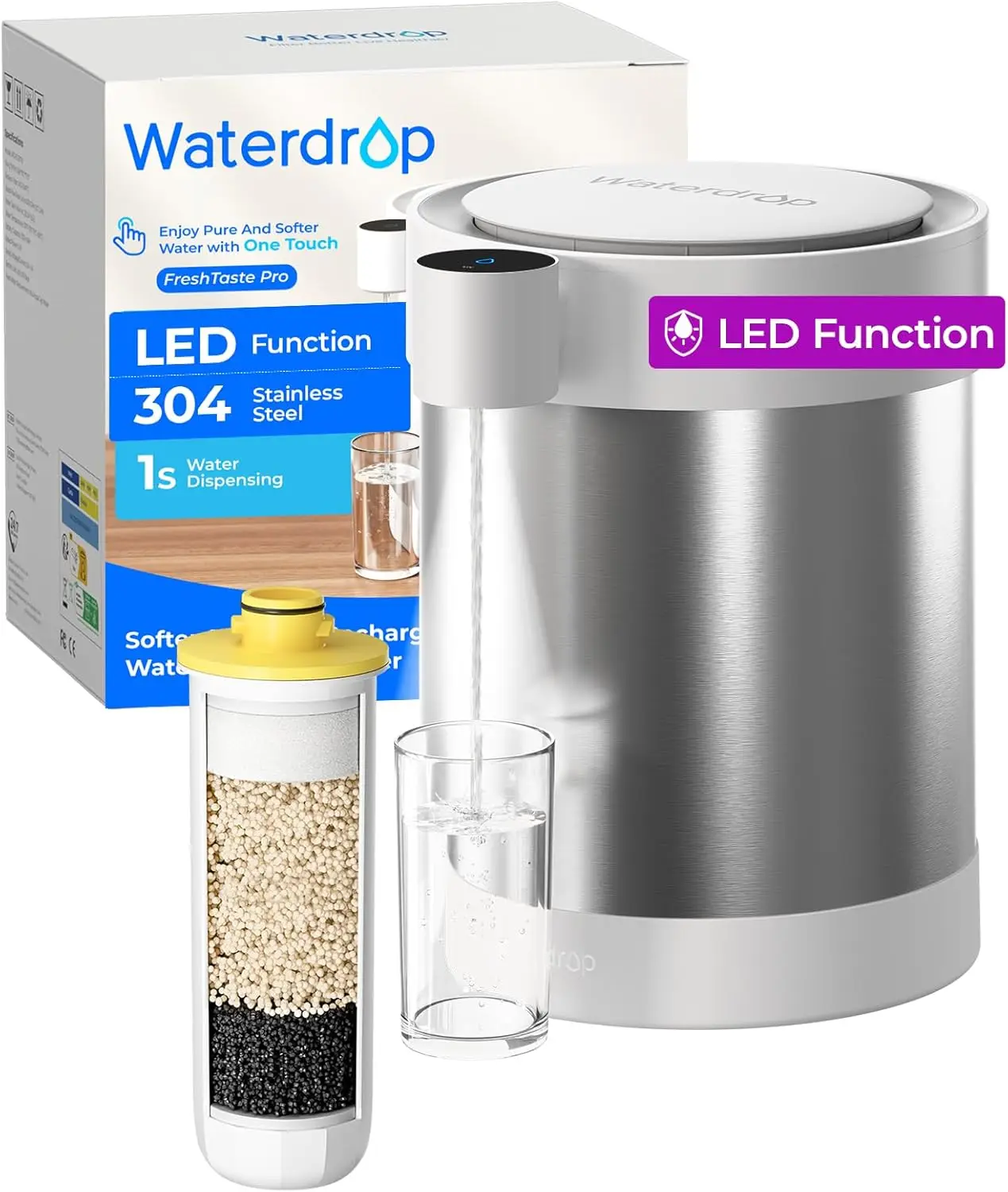 Rechargeable Non-Gravity Water Filter System with LED Function, Reduces 70+ Contaminants, Lead, Chlorine, 5-Stage Stainless Stee
Rechargeable Non-Gravity Water Filter System with LED Function, Reduces 70+ Contaminants, Lead, Chlorine, 5-Stage Stainless Stee