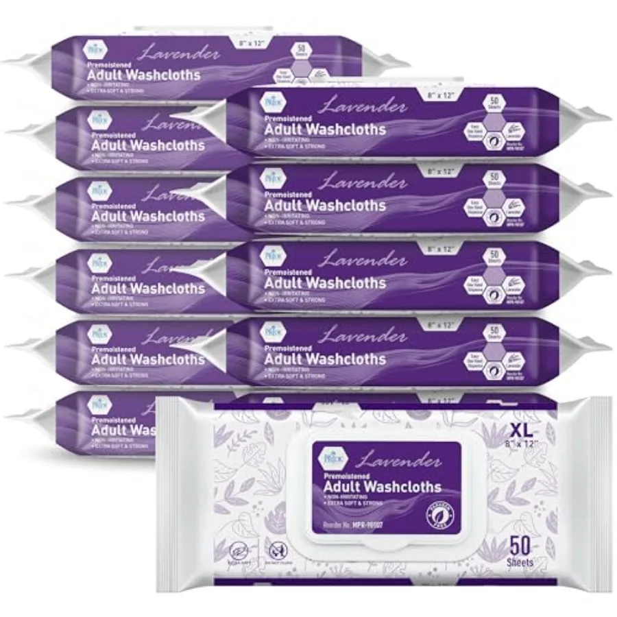 MED PRIDE Premoistened Disposable Washcloths for Adults 8 X 12 in Ultra-Soft Paraben-Free Rinse Free Lavender Scent Pack of 600
MED PRIDE Premoistened Disposable Washcloths for Adults 8 X 12 in Ultra-Soft Paraben-Free Rinse Free Lavender Scent Pack of 600