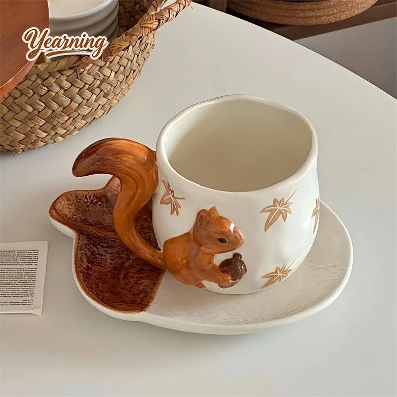 Ins Style Niche Design Squirrel Coffee Cup Saucer Set Underglaze Cartoon Mug Drinking Water Cup
Ins Style Niche Design Squirrel Coffee Cup Saucer Set Underglaze Cartoon Mug Drinking Water Cup