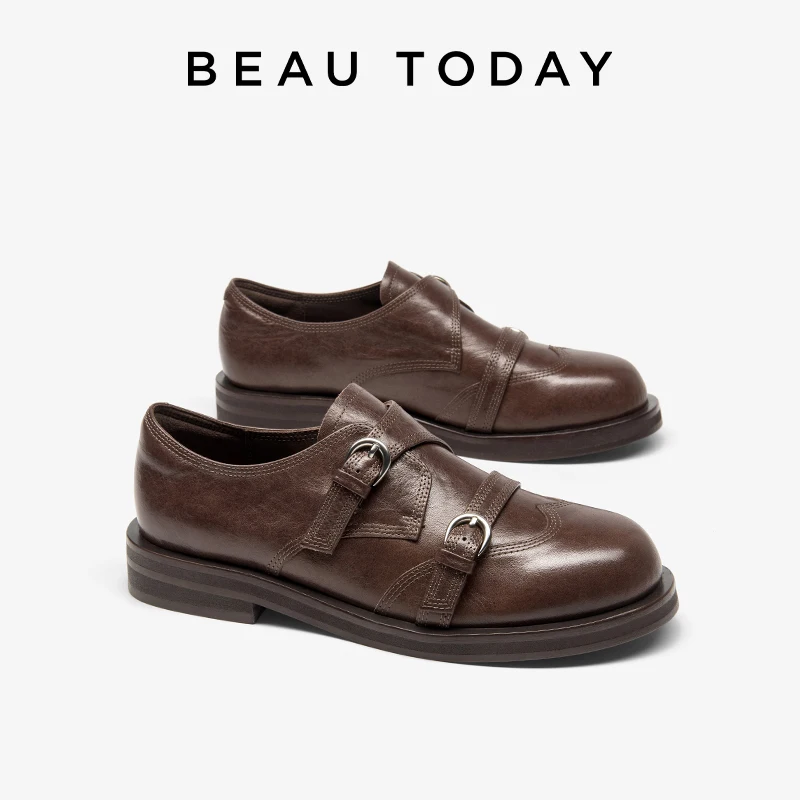 BEAUTODAY Retro Loafers Women Cow Leather Solid Color British Style Flats Buckle Strap Ladies Monk Shoes Handmade 27996
BEAUTODAY Retro Loafers Women Cow Leather Solid Color British Style Flats Buckle Strap Ladies Monk Shoes Handmade 27996
