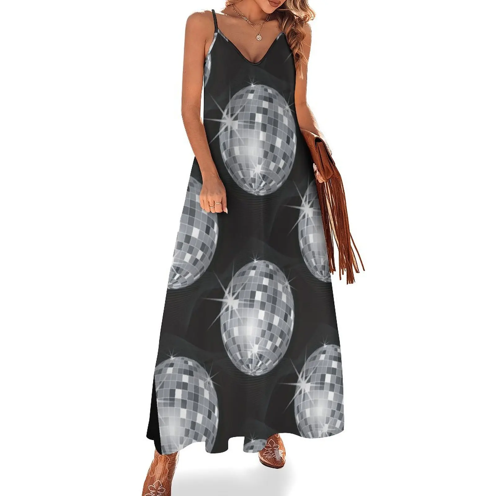 vintage 1970s style silver disco ball Sleeveless Dress Female dress Long dress long dresses for women Summer women's clothing
vintage 1970s style silver disco ball Sleeveless Dress Female dress Long dress long dresses for women Summer women's clothing