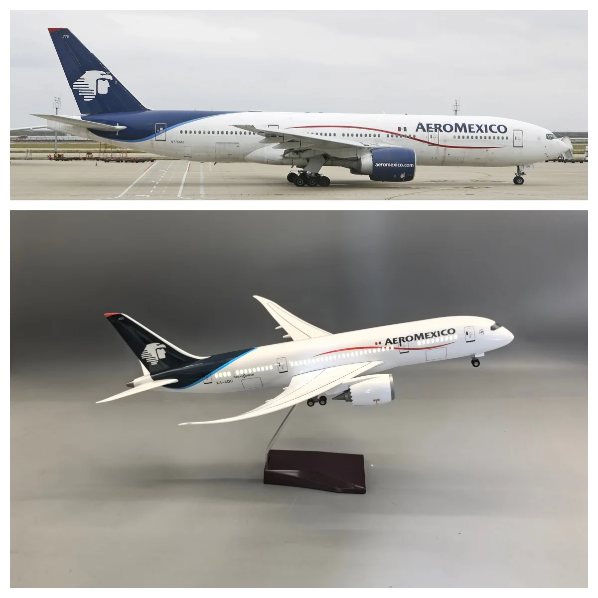 43CM Scale Aircraft AEROMEXICO Mexico Airline B787 Plane Model Resin miniature airplane with Landing Gear Wheels Light
43CM Scale Aircraft AEROMEXICO Mexico Airline B787 Plane Model Resin miniature airplane with Landing Gear Wheels Light