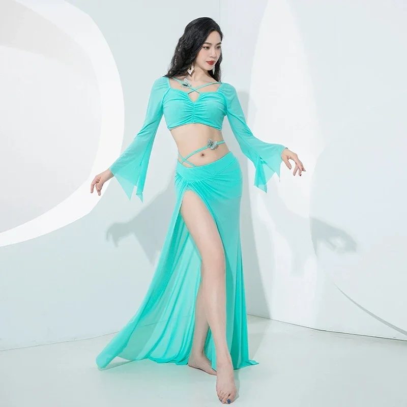 New Belly Dance Clothing 2023 Training Suit for Women Long Sleeve+split Skirt 2pcs Oriental Wear Adult Belly Dancing Outfit
New Belly Dance Clothing 2023 Training Suit for Women Long Sleeve+split Skirt 2pcs Oriental Wear Adult Belly Dancing Outfit