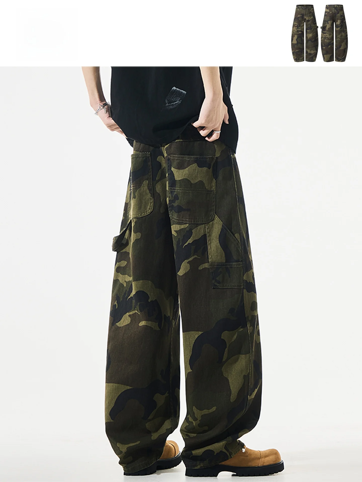 Loose Casual Camouflage Cargo Pants for Men Youth Trendy High Street Knife Workwear Trousers Durable Straight Leg Jeans
Loose Casual Camouflage Cargo Pants for Men Youth Trendy High Street Knife Workwear Trousers Durable Straight Leg Jeans