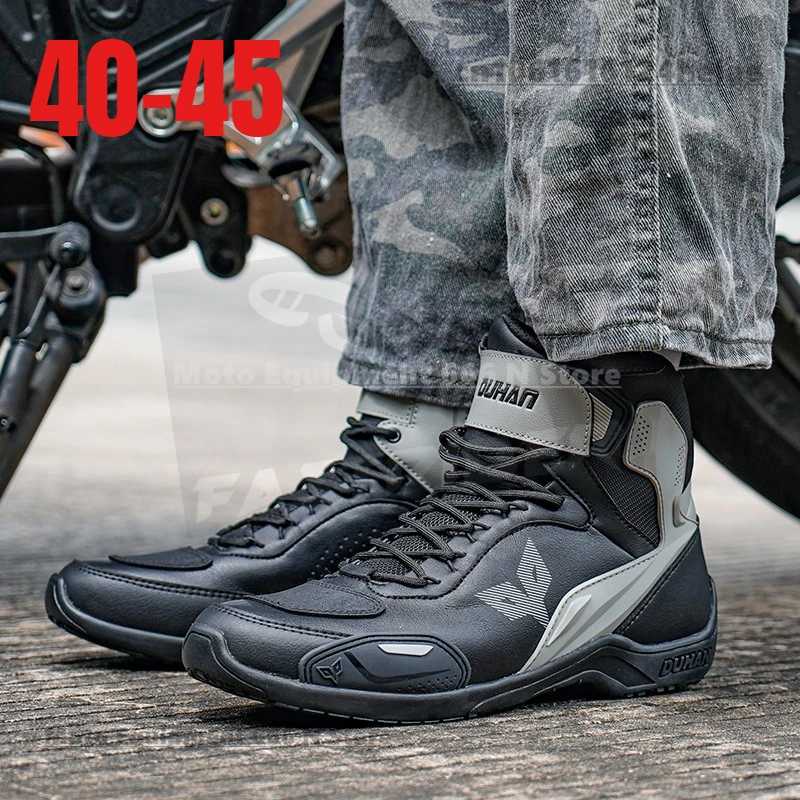 DUHAN Motorcycle Leather Boots Riding Men Shoes Safety Motocross Motobike Cycling Thick Sole Protection Anti-fall for Racing
DUHAN Motorcycle Leather Boots Riding Men Shoes Safety Motocross Motobike Cycling Thick Sole Protection Anti-fall for Racing