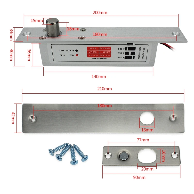 A52T Electric Bolt Lock Deadbolt Drop Bolt NC Mode Door Lock For Security Access Control Intelligent Lock Electronic Safety Lock
A52T Electric Bolt Lock Deadbolt Drop Bolt NC Mode Door Lock For Security Access Control Intelligent Lock Electronic Safety Lock