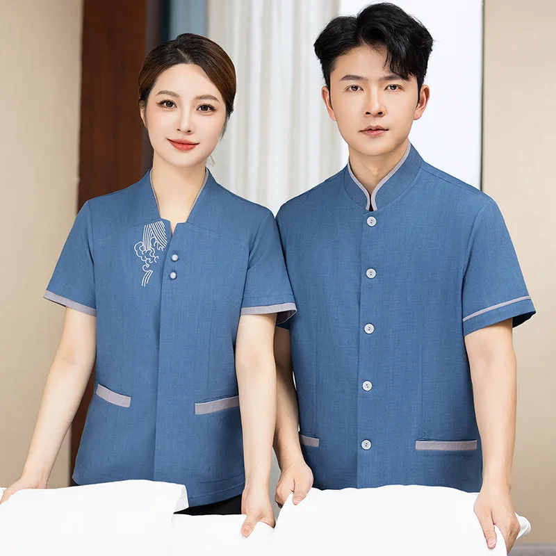 Hotel and guesthouse cleaning workwear short-sleeve summer cleaning uniform for room and property cleaning staff, men's and wome
Hotel and guesthouse cleaning workwear short-sleeve summer cleaning uniform for room and property cleaning staff, men's and wome