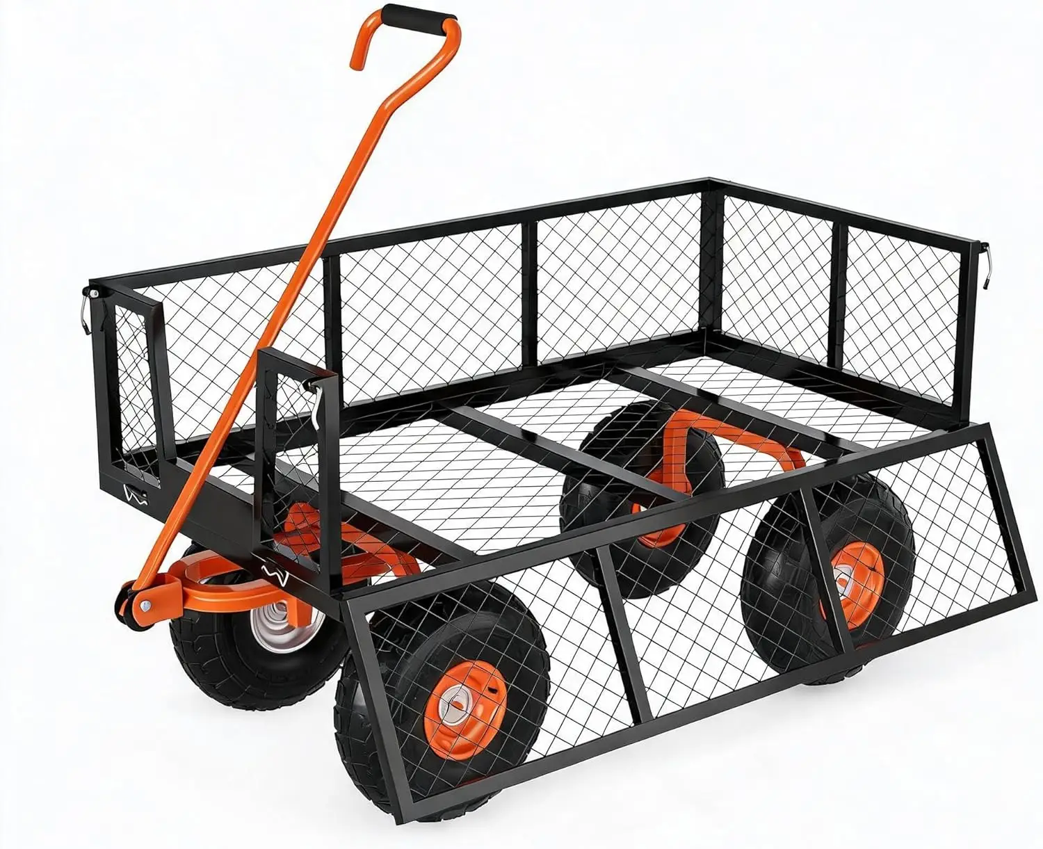 Garvee Heavy Duty Steel Garden Cart, 900 lb Capacity Utility Wagon with Removable Mesh Sides, 10" Tires, Pull Handle, Outdoor Yard and Lawn Wheelbarrow, Black & Orange
Garvee Heavy Duty Steel Garden Cart, 900 lb Capacity Utility Wagon with Removable Mesh Sides, 10" Tires, Pull Handle, Outdoor Yard and Lawn Wheelbarrow, Black & Orange