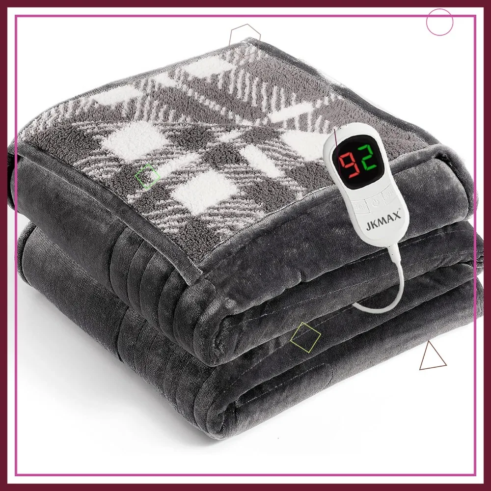 Электрическое одеяло из фланели 72x84 см с 10 уровнями нагрева, 5 таймерами и защитой от перегрева, серое, сертифицировано ETL, для зимнего обогрева
Электрическое одеяло из фланели 72x84 см с 10 уровнями нагрева, 5 таймерами и защитой от перегрева, серое, сертифицировано ETL, для зимнего обогрева