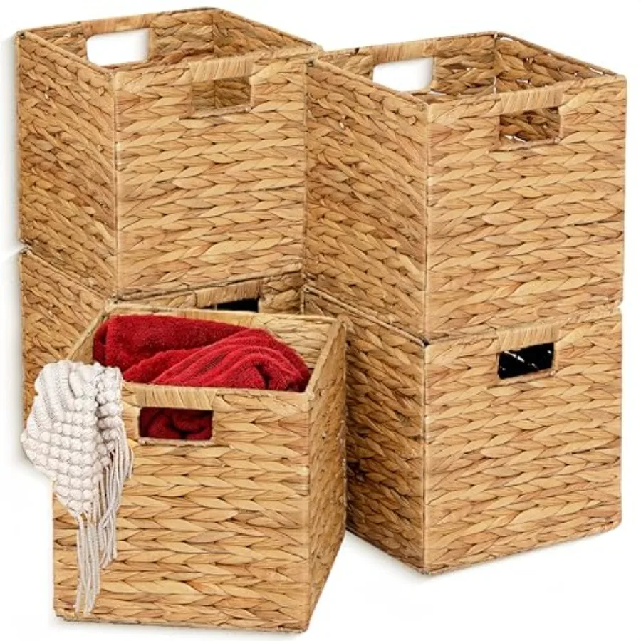 11x11in Wicker Storage Baskets Set of 5 Collapsible Water Hyacinth Basket for Organizing, Handwoven Woven Bins for Bedroom, Liv
11x11in Wicker Storage Baskets Set of 5 Collapsible Water Hyacinth Basket for Organizing, Handwoven Woven Bins for Bedroom, Liv