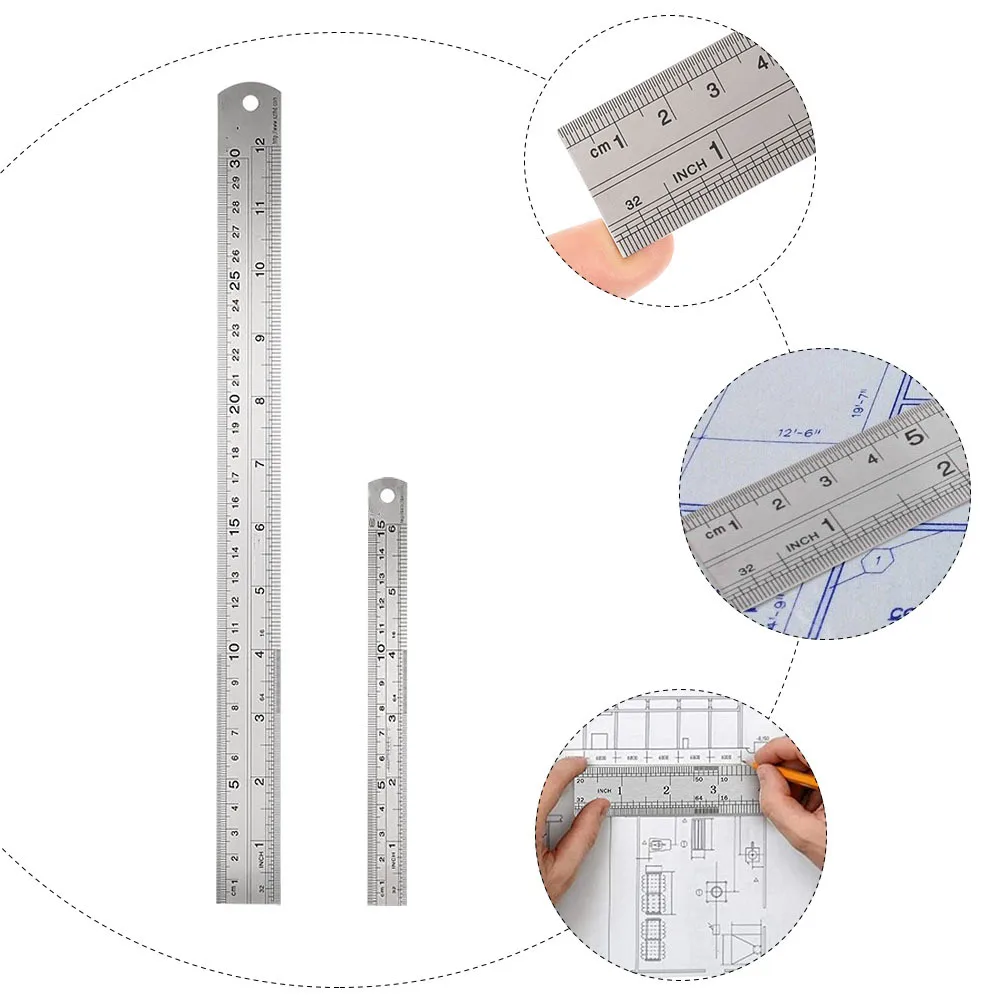 2Pcs Stainless Steel Ruler Professional Drawing Tool for Engineering Mechanics 15Cm 30Cm Precision Straight Measuring Ruler
2Pcs Stainless Steel Ruler Professional Drawing Tool for Engineering Mechanics 15Cm 30Cm Precision Straight Measuring Ruler
