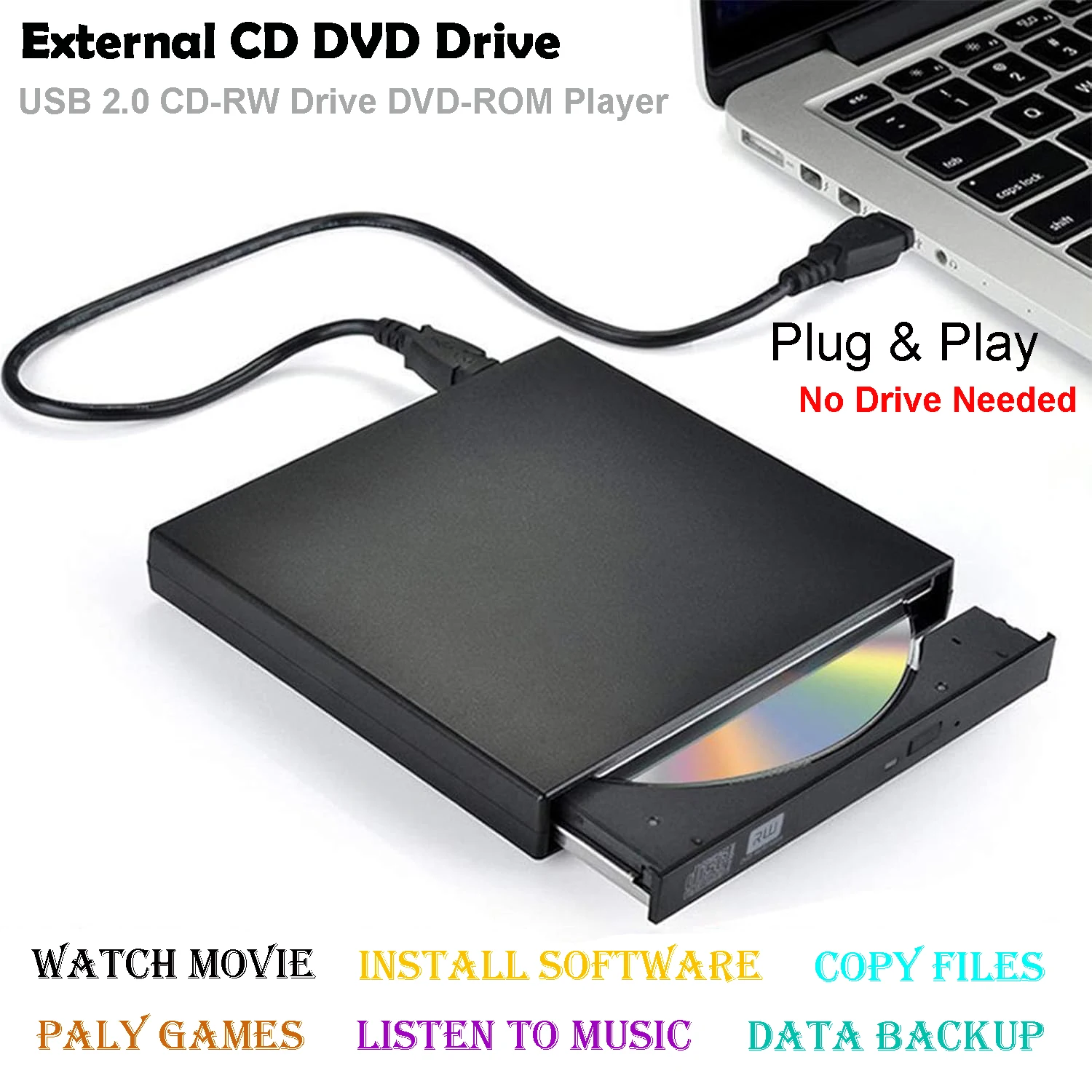 Внешний привод CD DVD USB 2.0 Тонкий переносной внешний привод CD-RW Устройство записи DVD-RW Проигрыватель для чтения/записи для ноутбука, ПК
Внешний привод CD DVD USB 2.0 Тонкий переносной внешний привод CD-RW Устройство записи DVD-RW Проигрыватель для чтения/записи для ноутбука, ПК