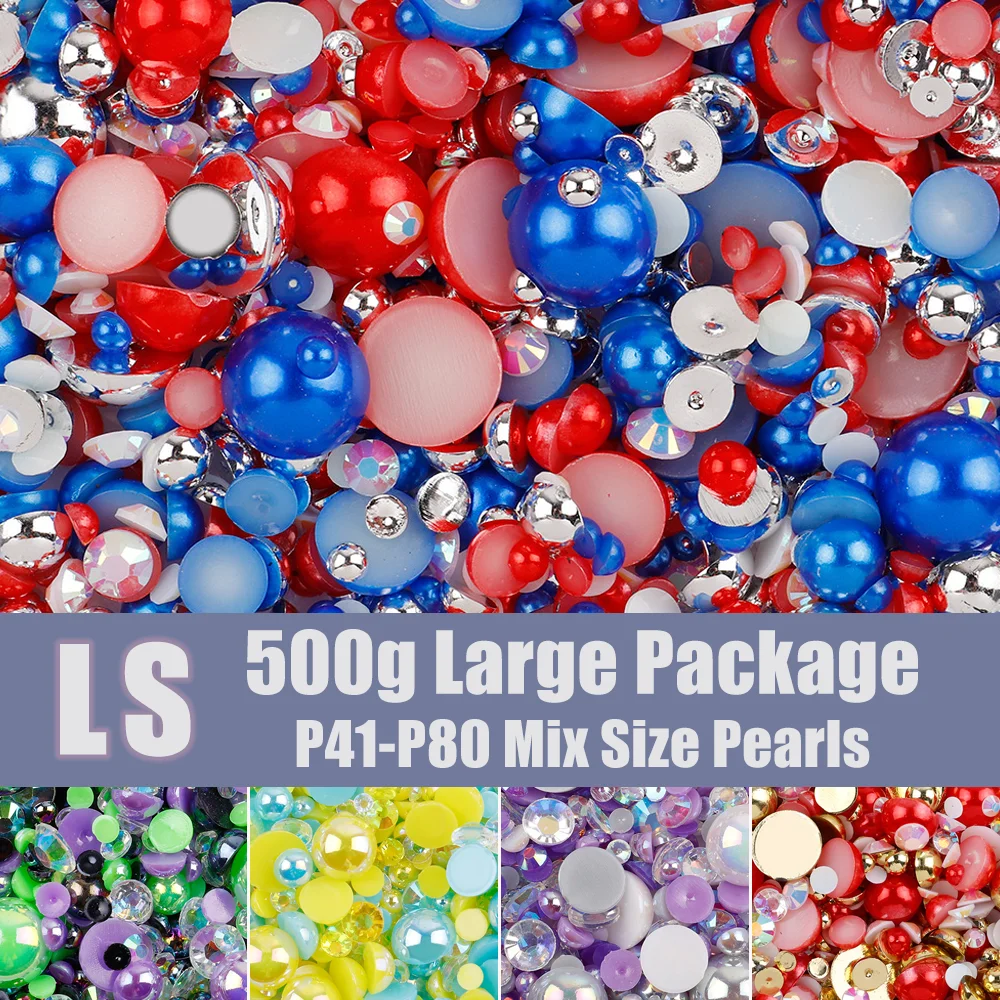 500g Large Package Mix Size Multicolor ABS Imitation Pearls Half Round Flatback Beads For DIY Craft Nail Art Decorative
500g Large Package Mix Size Multicolor ABS Imitation Pearls Half Round Flatback Beads For DIY Craft Nail Art Decorative