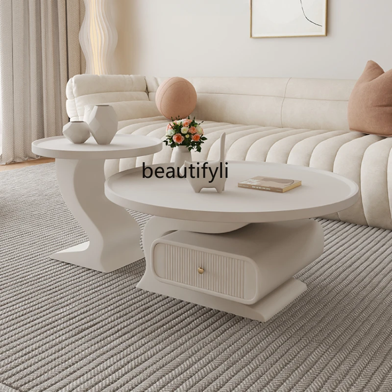 Cream Style French round Child and Mother Tea Table Silent Wind Living Room Home Tea Table
Cream Style French round Child and Mother Tea Table Silent Wind Living Room Home Tea Table