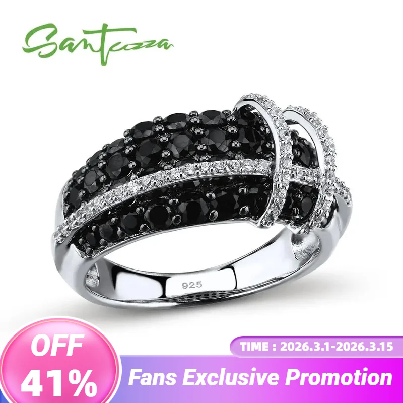 SANTUZZA Silver Ring For Women 925 Sterling Silver Top Quality AAA+ cubic zirconia Natural Black Stones Ring Fashion Jewelry
SANTUZZA Silver Ring For Women 925 Sterling Silver Top Quality AAA+ cubic zirconia Natural Black Stones Ring Fashion Jewelry