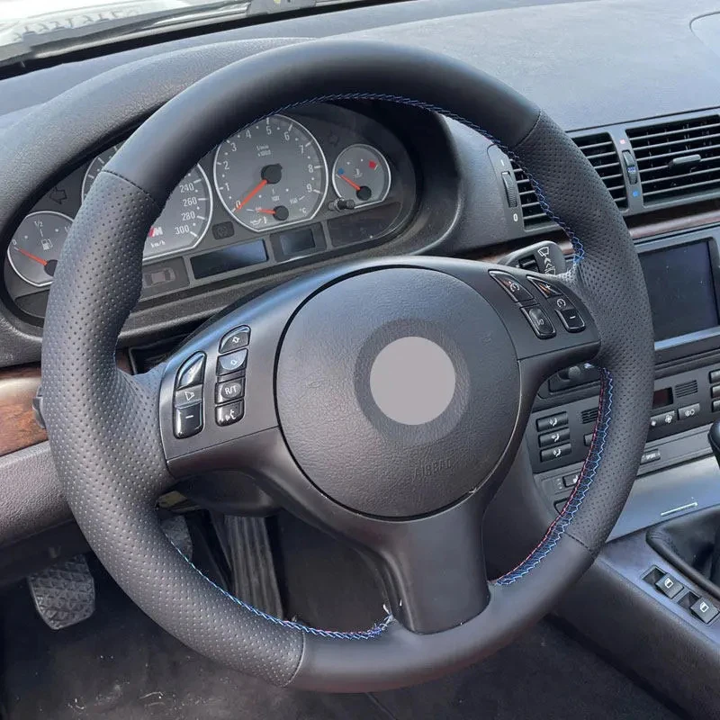 Car Steering Wheel Cover For BMW M Sport M3 E46 M5 E39 Black - red blue line Perforated Microfiber Leather w/ Needles & Threads
Car Steering Wheel Cover For BMW M Sport M3 E46 M5 E39 Black - red blue line Perforated Microfiber Leather w/ Needles & Threads
